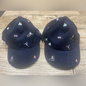 Janie and Jack Navy Blue Corduroy Baseball Hat Ski Mountains 4/5 Bundle 2-Hats